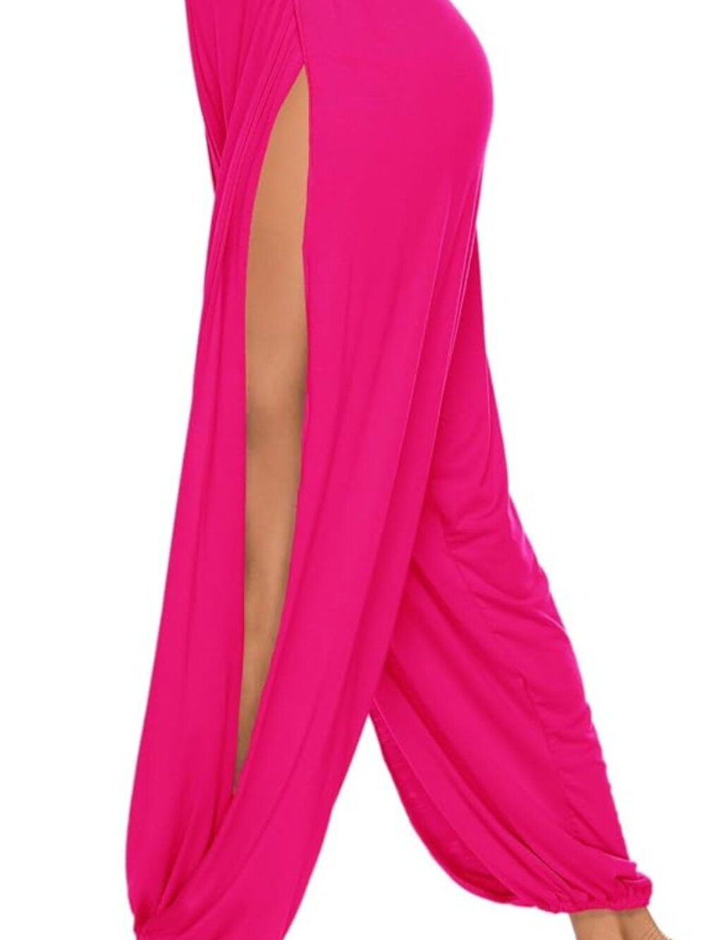 Side slit Pink Harem Yoga Pants NWT